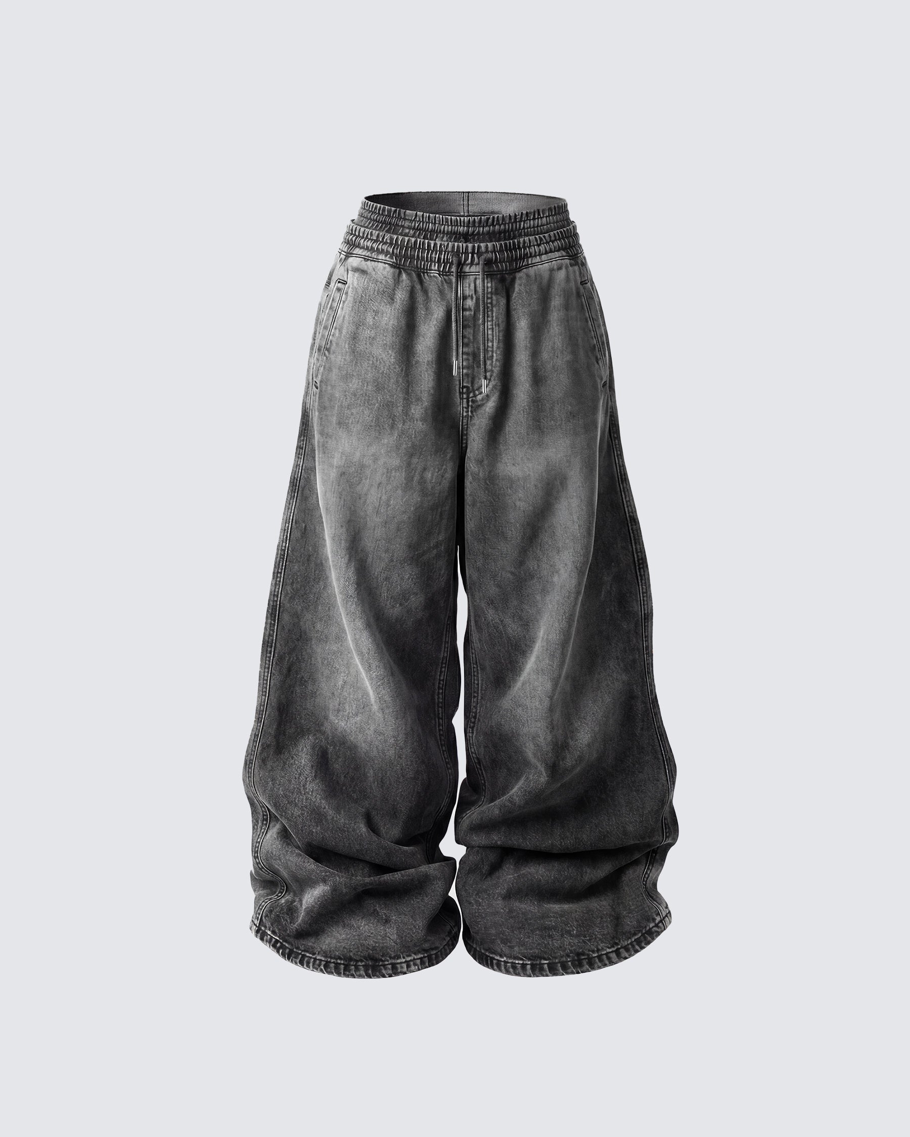KIIKIO-Double-Ended Washed Loose-Fit SweatPants
