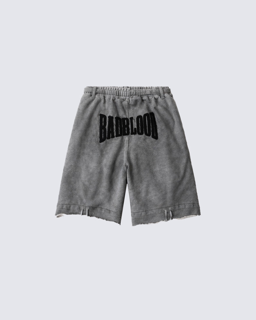 Retro Washed Nnique Drawstring Athletic Shorts