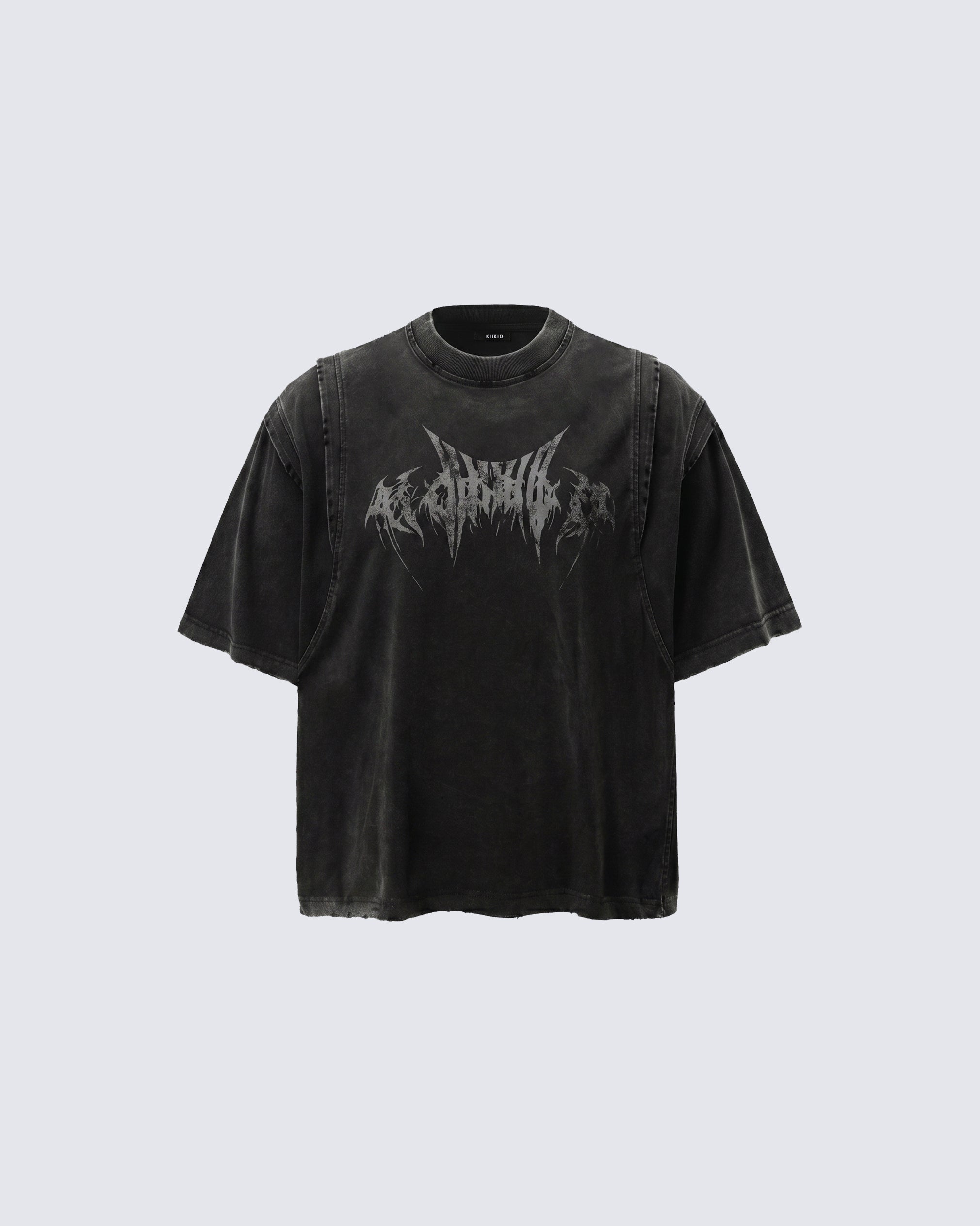 KIIKIO-Washed Vintage Graphic T-Shirt