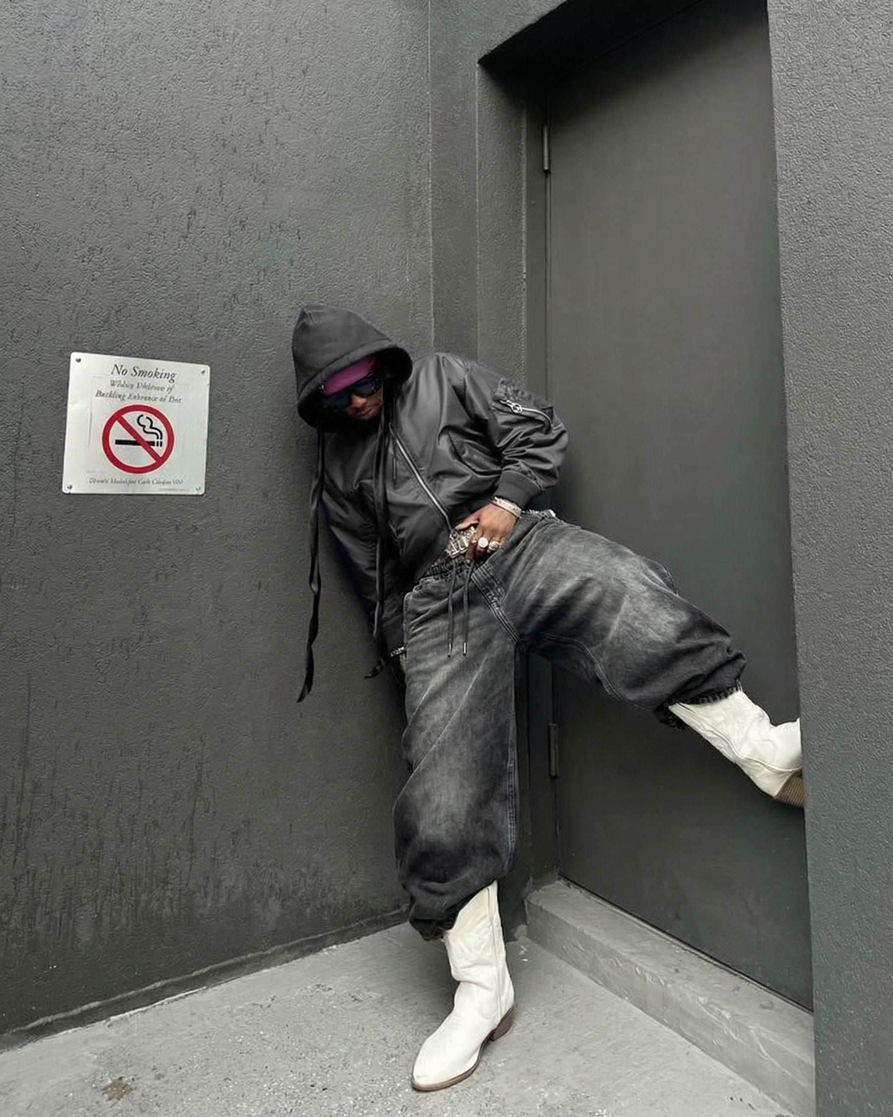 KIIKIO-Double-Ended Washed Loose-Fit SweatPants