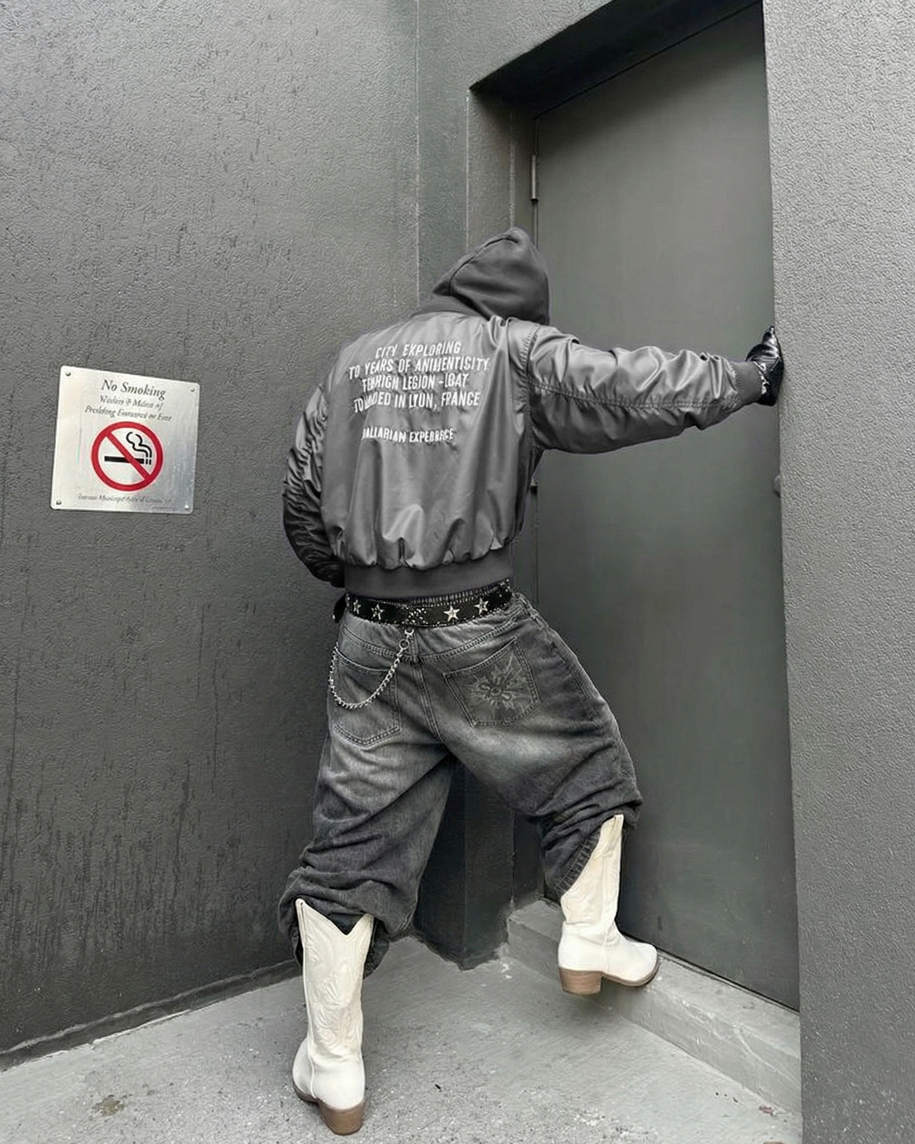 KIIKIO-Double-Ended Washed Loose-Fit SweatPants