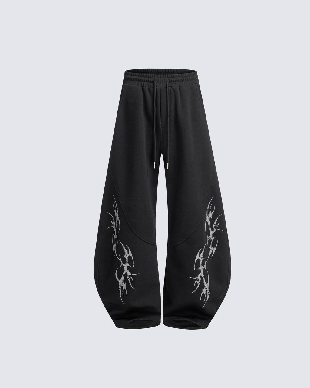 Embroidered Graphic Wide-Leg Sweatpants