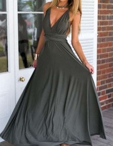 Women's Sexy Long Party Dress Club Floor-Length Summer Backless Bandage Maxi Dress Multiway Bridesmaids Boho Women Dress Vestidos