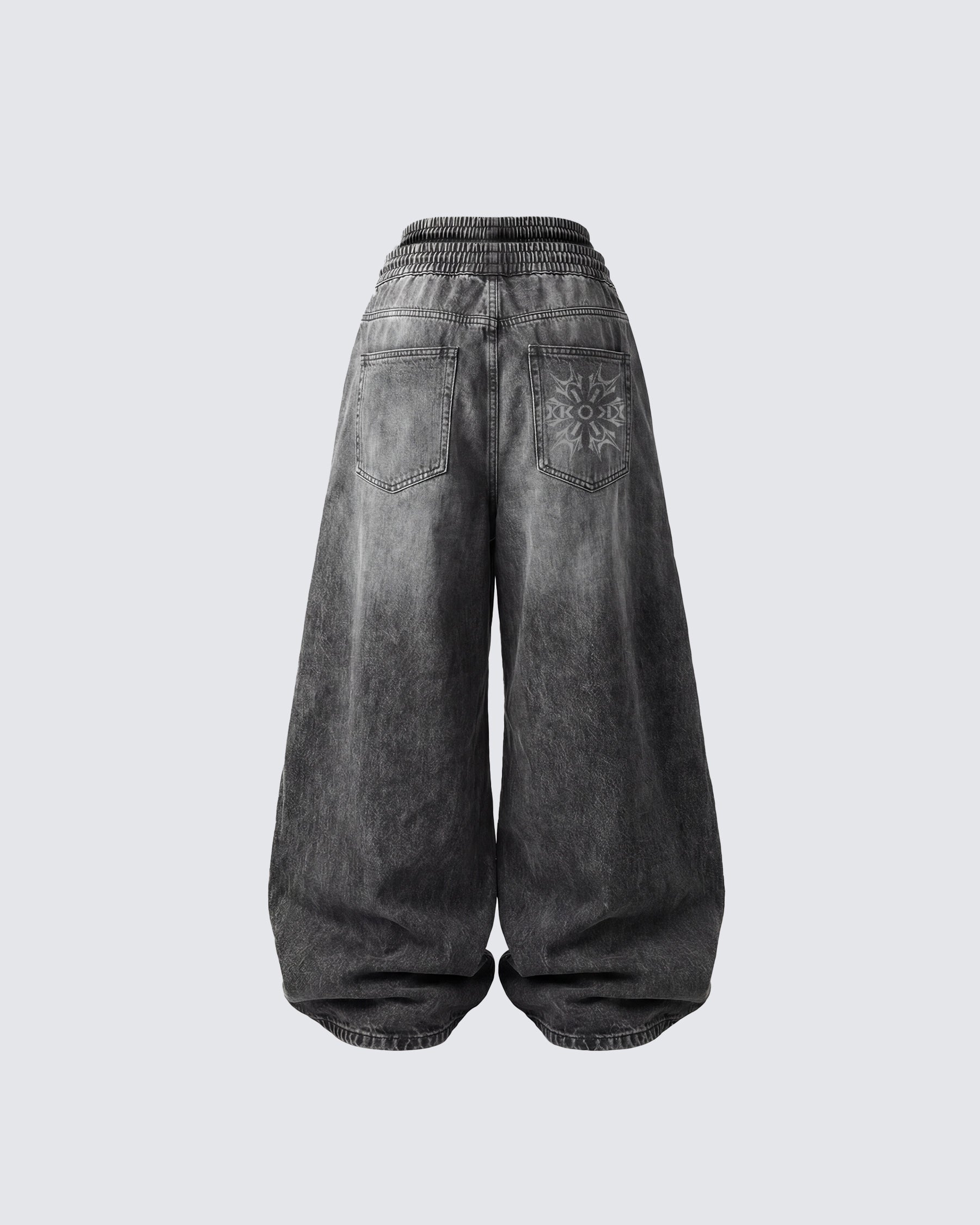 KIIKIO-Double-Ended Washed Loose-Fit SweatPants