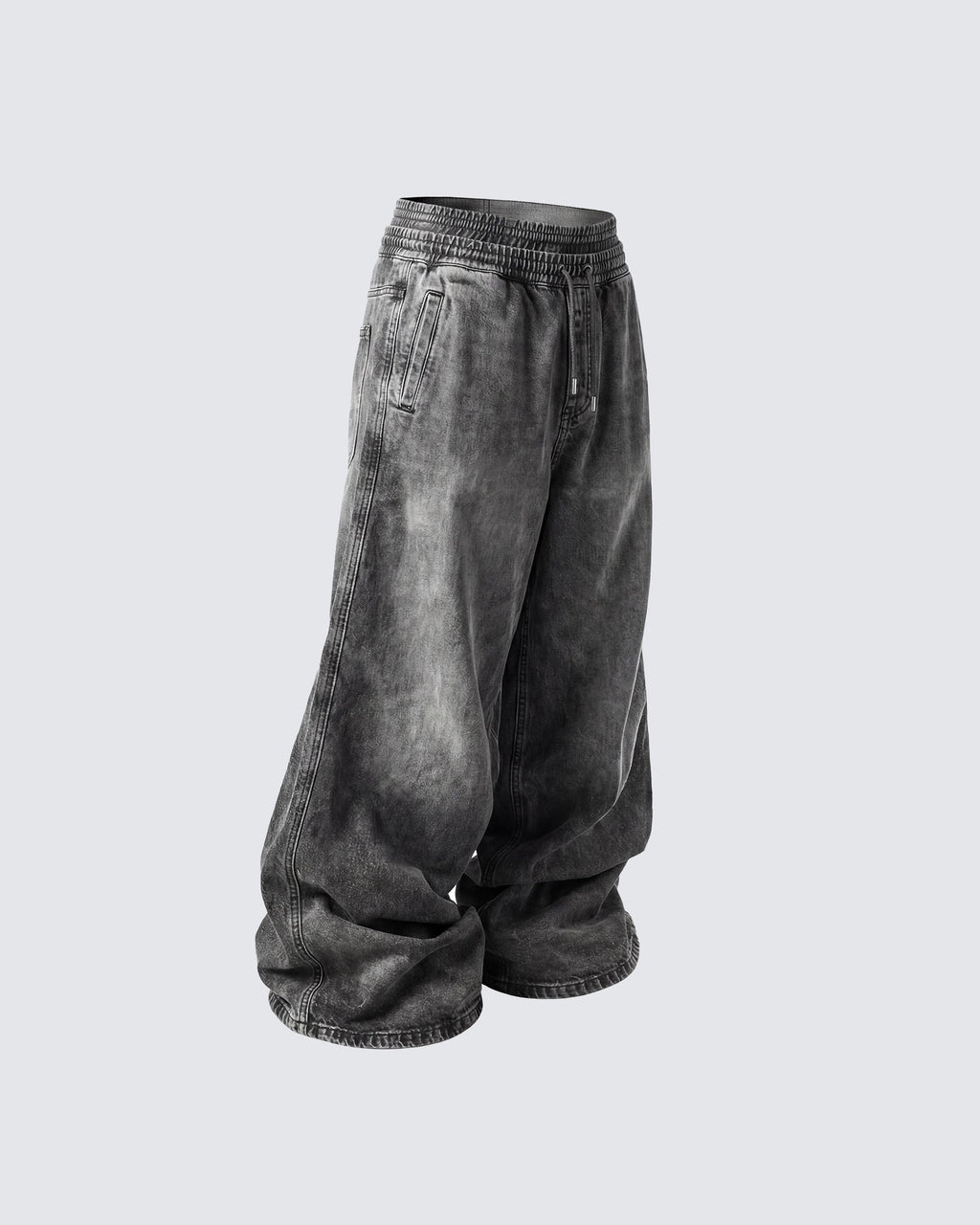 KIIKIO-Double-Ended Washed Loose-Fit SweatPants