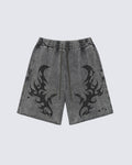 Tribal Print Grey Sweat Shorts