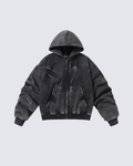 Vintage Washed Oversized Zip-Up Hoodie