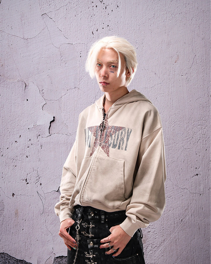 Vintage Star Graphic Zip Hoodie