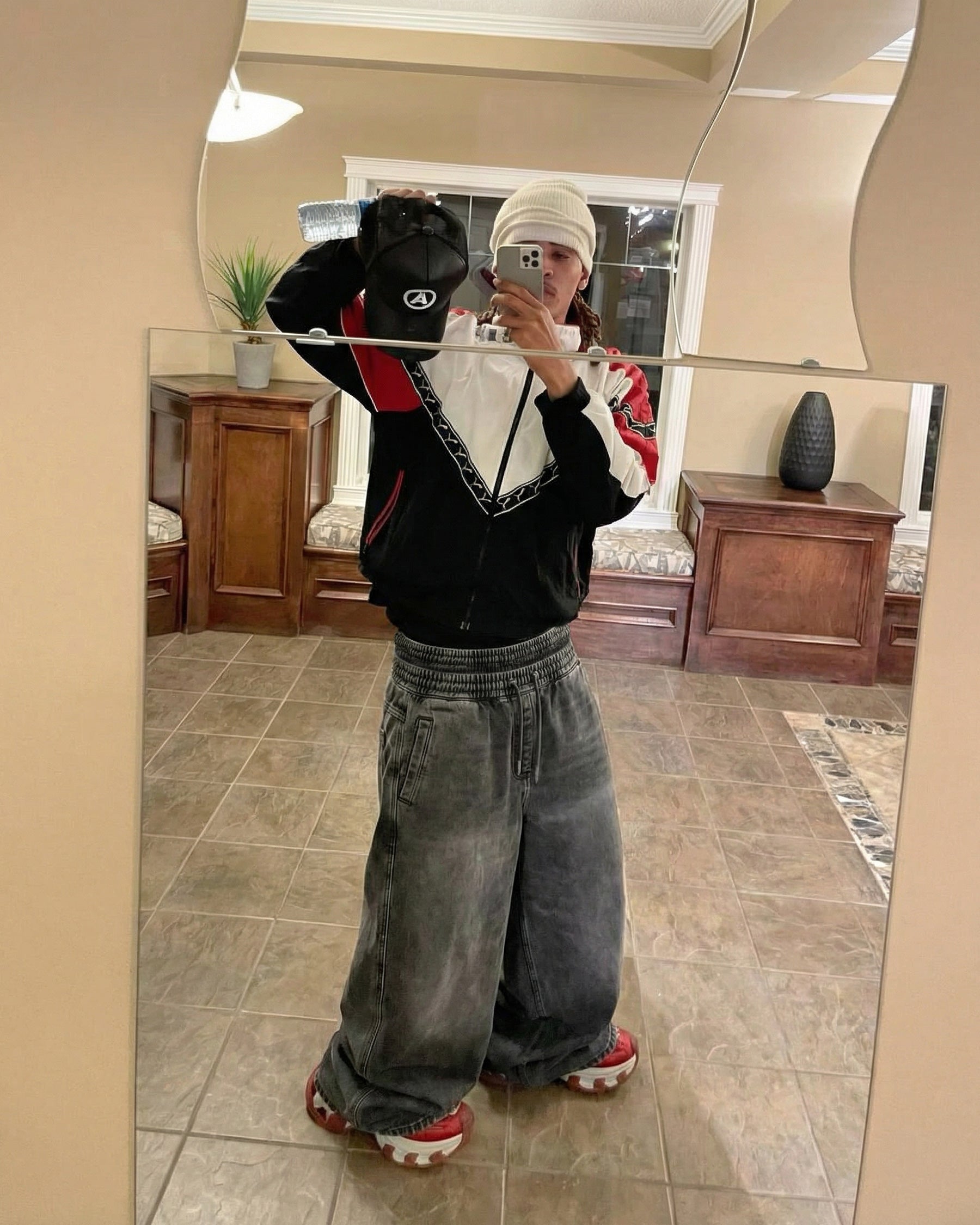 KIIKIO-Double-Ended Washed Loose-Fit SweatPants