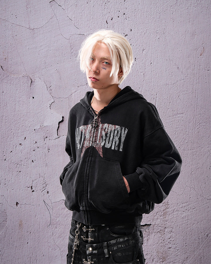 Vintage Star Graphic Zip Hoodie