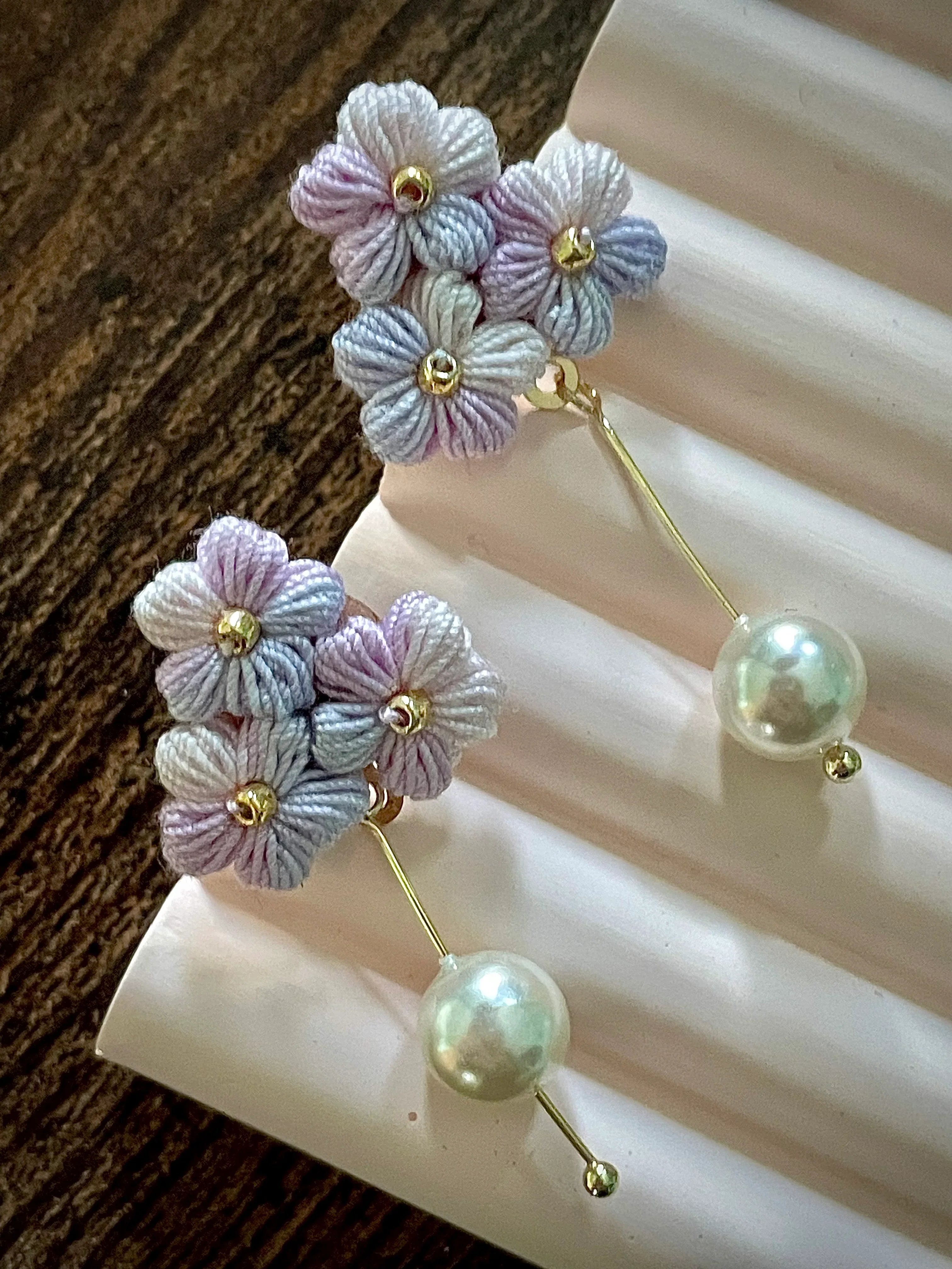 Pearl Bloom Micro Crochet Earrings
