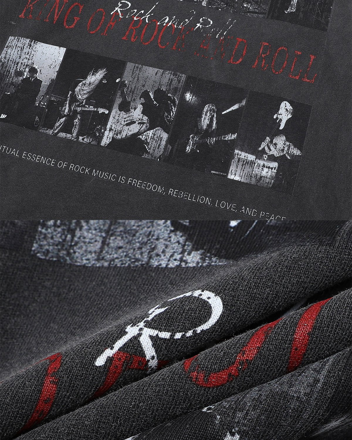 Vintage Rock Graphic Long Sleeve T-Shirt