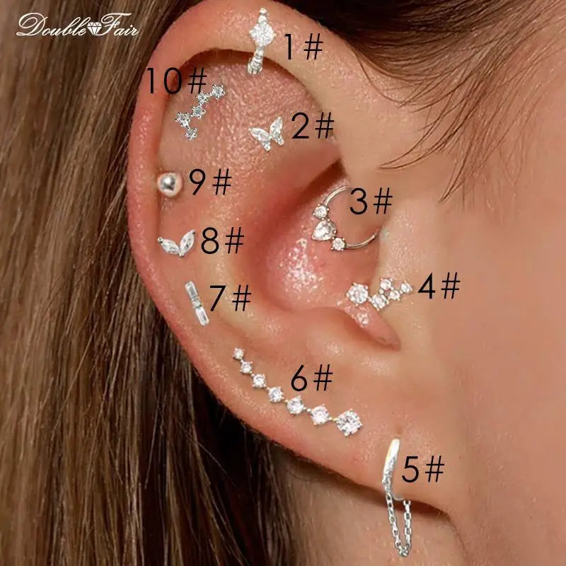 Dainty Y2k Ear Piercing Helix Daith Snug Earrings for Women 1PC
