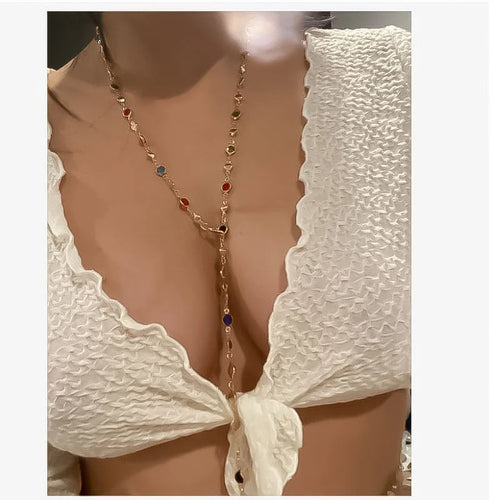 Luxury Rhinestone Cross Pendant Necklace Set for Women Vintage Simple