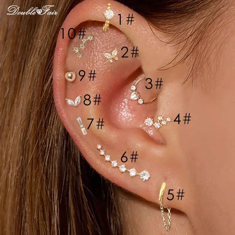 Dainty Y2k Ear Piercing Helix Daith Snug Earrings for Women 1PC