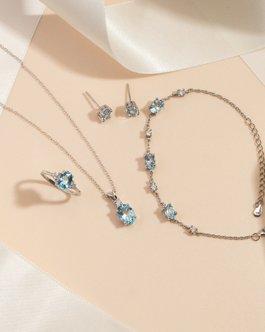 Mini Set 1 - Blue Topaz Jewellery Set in Sterling Silver