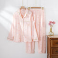 Women's Cotton Pajamas Crepe Cotton Cloth Thin Long-sleeved Homewear Suit