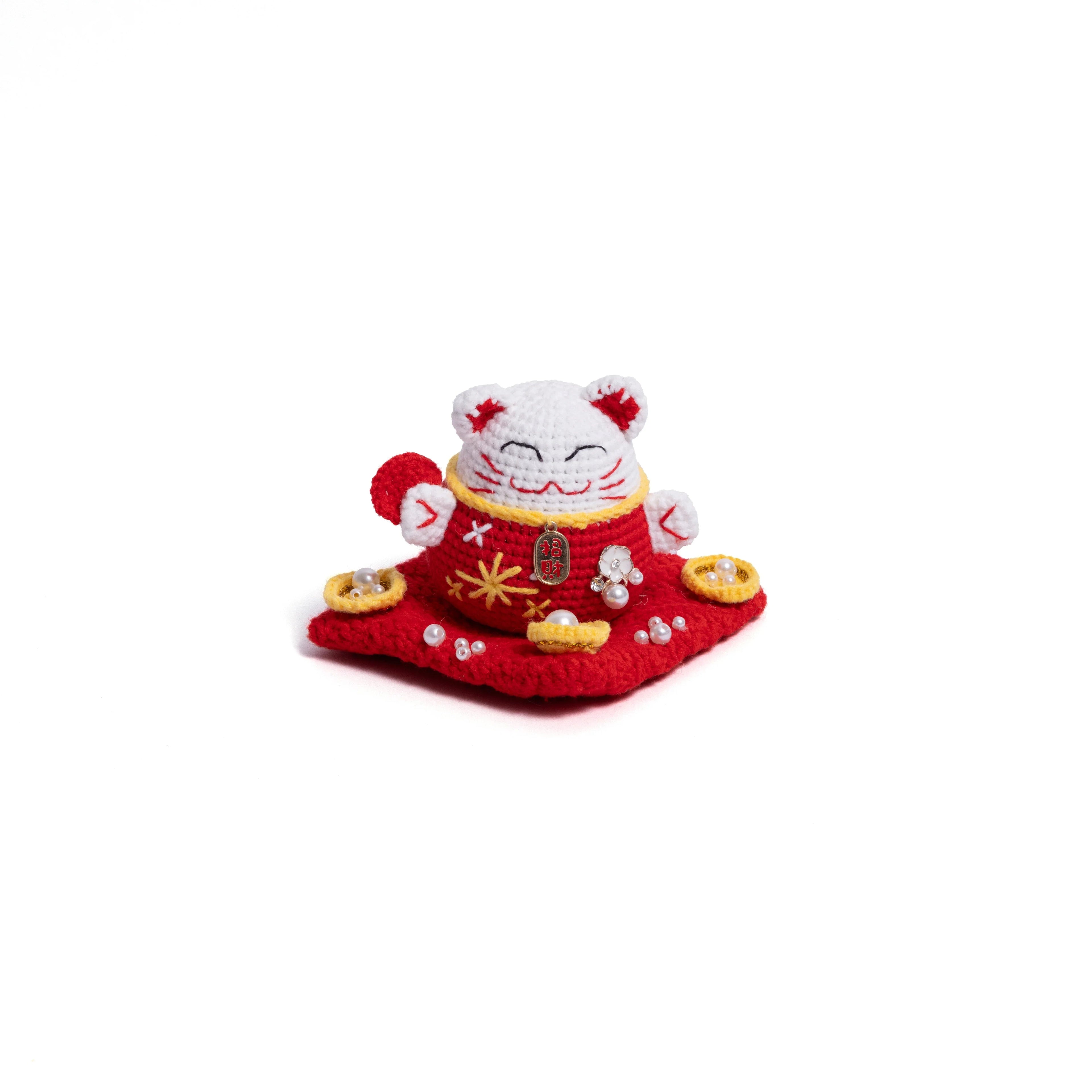 Fortune Cat Crochet Charm
