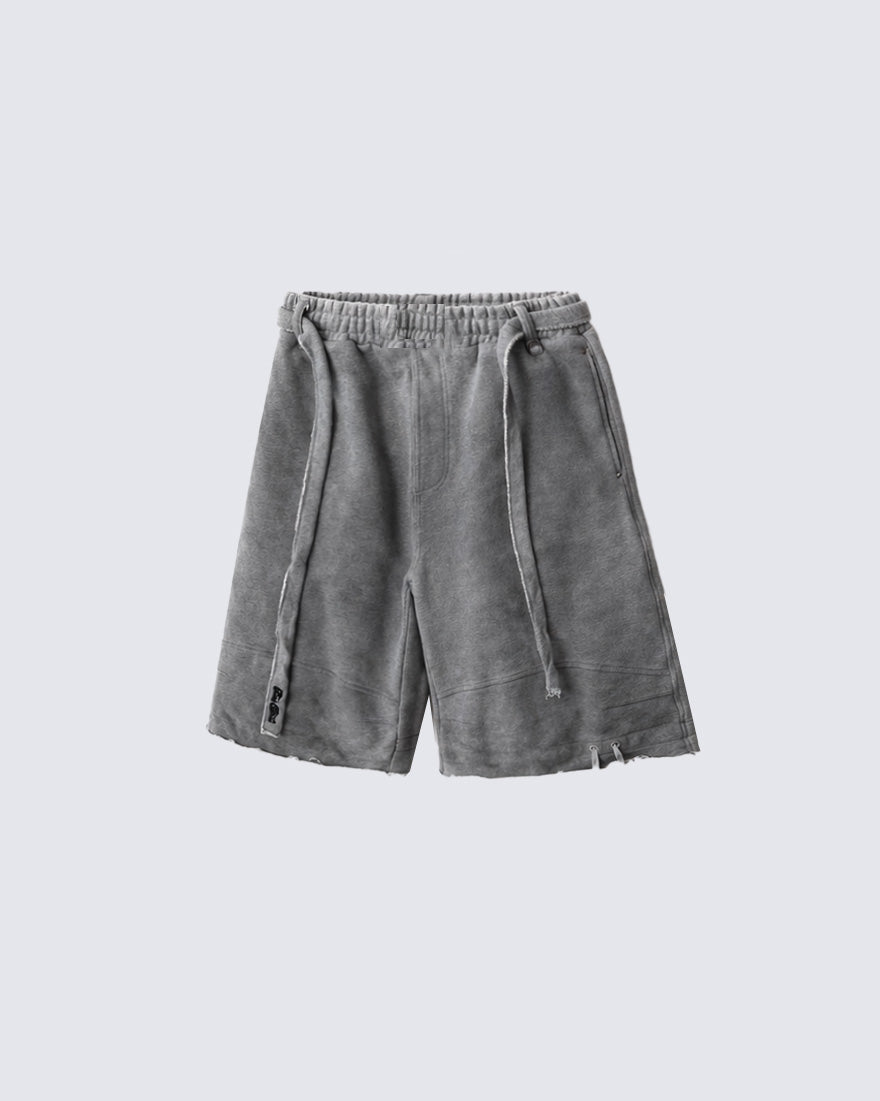Retro Washed Nnique Drawstring Athletic Shorts