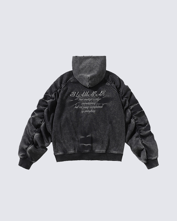 Vintage Washed Oversized Zip-Up Hoodie