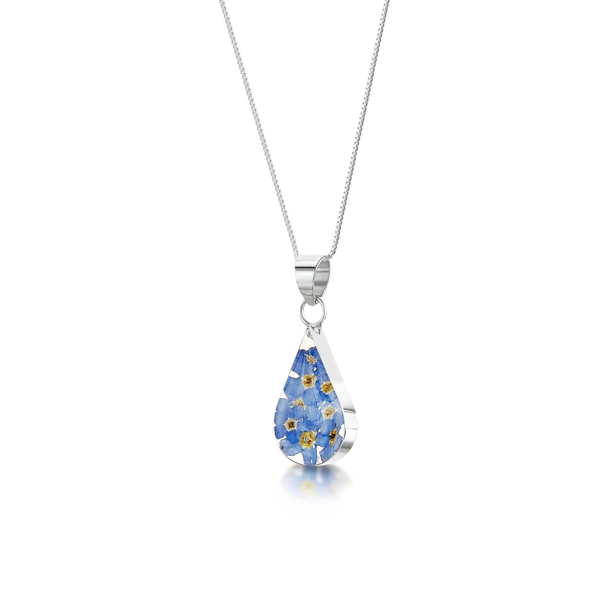 Forget-Me-Not Necklace Teardrop Pendant